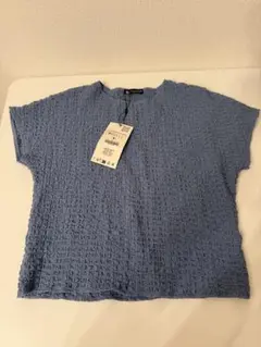 【新品】ZARAブルー 半袖カットソーM