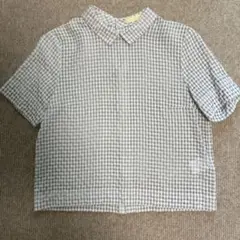 IENA SLOBE 半袖チェックシャツ グレー系