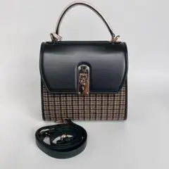 【ほぼ未使用】フェラガモ　ショルダーバッグ　BOXYZ　2WAY　ツイード