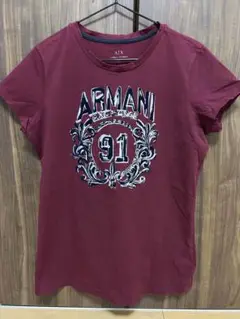 Armani Exchange 半袖Tシャツ L ワインレッド