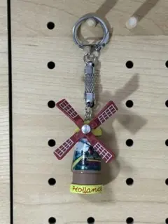 【レトロ】　オランダ　風車　キーホルダー