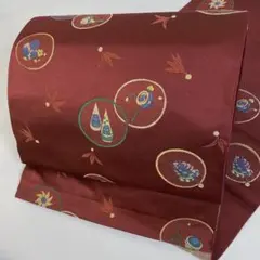 【春】14658z 着物 八寸名古屋帯 玩具文様
