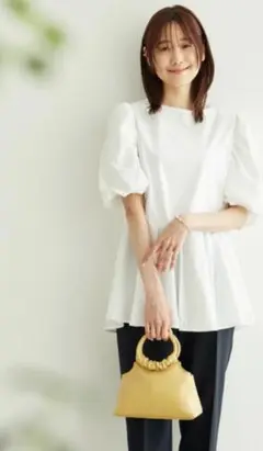 ロペピクニック　70シルケットペプラムトップス　白