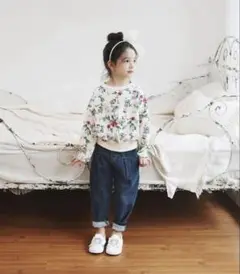 【本日のみお値下げ】Rora マニア ボーイフレンドデニムパンツ　130