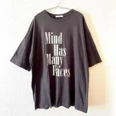 ☆【レリューム】Tシャツ ドロップショルダー 半袖 英字ロゴ 綿100％ F