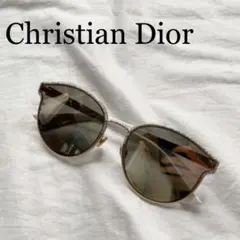 高級 Dior サングラス マーブル ミラーレンズ 茶色 白フレーム 小顔