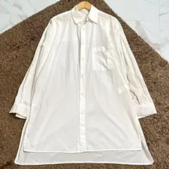 美品⭐️ワイズ オーバーサイズロングシャツ コットン ホワイト Lサイズ相当