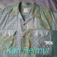 カールヘルム Karl Helmut オープンカラーパッチワークシャツ　半袖