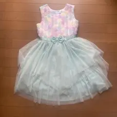 ドレス　パステルフラワーワンピース ノースリーブ