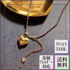 A780【アレルギー対応⭐︎】ハート ネックレス CZダイヤ 小さめ K18YG