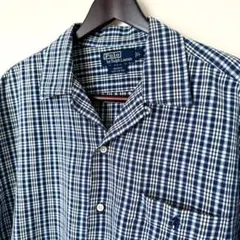ポロバイラルフローレン ADAMS 開襟シャツ ブルーチェック サイズL