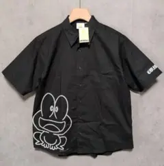 【希少】未使用品タグ付　ど根性ガエル　ぴょん吉　半袖シャツ　Mサイズ　黒