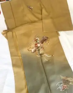 金茶ぼかし 付下げ 見事な刺繍