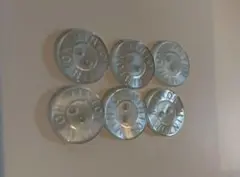 ミントン　クリアプラスチックボタン 6個セット