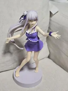 美品 リゼロ　EXQフィギュア　エミリア　青ワンピース水着ver.