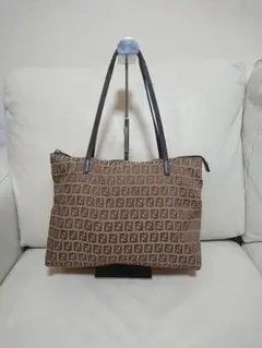 【FENDI フェンディ】ズッキーノ トートバッグ キャンバス レザー