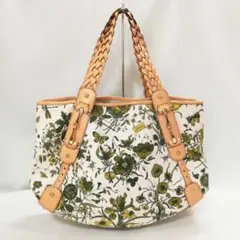 【美品級】GUCCI(グッチ)グリーンフローラ キャンバス 花柄