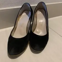 黒 スエード ハイヒール パンプス 22.5cm