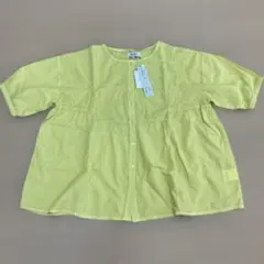 新品　ライトイエロー 半袖ブラウス Mサイズ