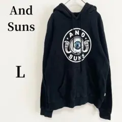 And Suns アンドサンズ ロゴ パーカー プルオーバー Lサイズ 黒