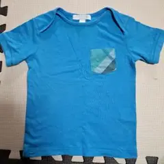 BURBERRY キッズ Tシャツ 青色 チェックポケット　バーバリー