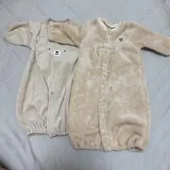 ベビー服　ロンパース　くま柄　長袖　2枚セット