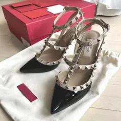 VALENTINO ロックスタッズ　アンクル　サンダル　36 1/2