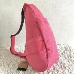 【新品未使用】ヘルシーバックバッグ　ショルダーバッグ　ピンク　y2k 刺繍ロゴ