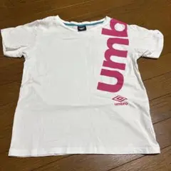 Umbro ホワイト Tシャツ ロゴプリント　白　ピンク