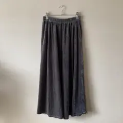 【超美品】グレー ベロア ロングスカート レディース