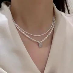 チェーンネックレス u0026 淡水パールネックレス 2点セット