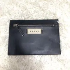 MARNI/マルニ/クラッチバッグ/ポーチ/レザー/ブラック/ジップ/