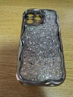 iPhone用グリッターケース シルバー iPhone15pro max