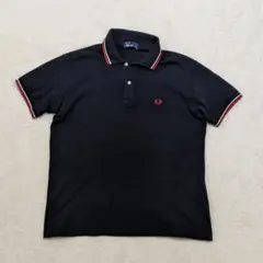 ✨FRED PERRY✨ポロシャツ Lサイズ ブラック×レッド 半袖