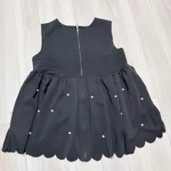 スカラップ　パール　ボンディング素材　ジレ