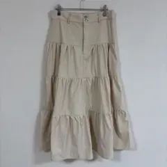 【SHEIN】(L) ギャザー切替ティアードスカート/フレアスカート/無地