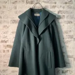 【ヴィンテージ】デザイナーズ チェスターコート グリーン 古着used W22
