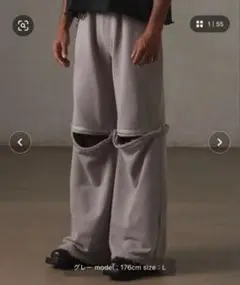 Grancy ジップデザインスウェットパンツ