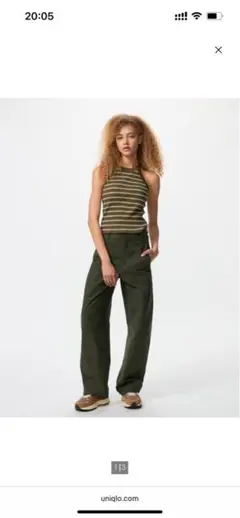 ユニクロ ジャージーパルレッグパンツ XL オリーブ