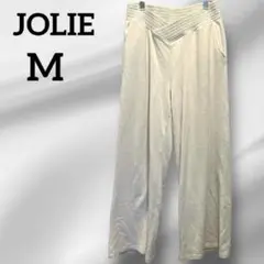 JOLIE オフホワイト ワイドパンツ【M】裏起毛 リラックスパンツ レディース