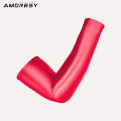 AMORESY アームカバー 光沢 スリーブ ツルスベ ひんやり 日焼け対策