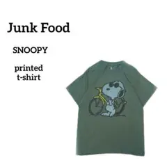 Junk Food SNOOPY スヌーピープリントTシャツ緑 グリーン