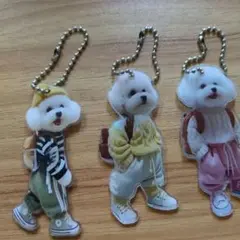 新品未使用の可愛い犬のキャラクター アクリルキーホルダー