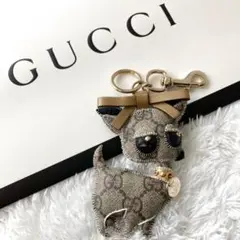 美品✨GUCCI グッチョリ チワワ GG柄 キーホルダー バッグチャーム