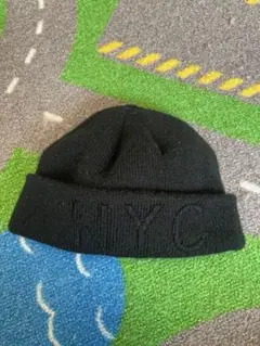 【55cm】黒 NYCロゴ ニット帽 B:MING ビームス