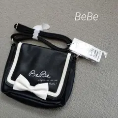 【未使用】BeBe リボン付き ショルダーバッグ 黒 キッズ