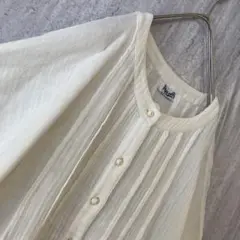 新品★ ブラウス 半袖 コットン ナチュラル 可愛い キナリ オフホワイト