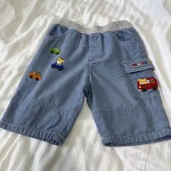 mikiHOUSE 車刺繍パンツライトブルー