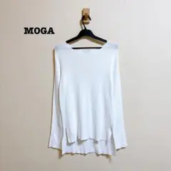MOGA トレランスリブニットトップス 薄手 ホワイト モガ