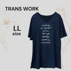 トランスワーク Vネック Tシャツ 半袖 黒 ブラック 黒T